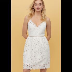 H&M Lace Embroidered Dress White
